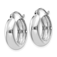 Thumbnail for 14k White Gold 4mm Round Hoop Earrings
