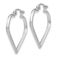 Thumbnail for 14k White Gold 2mm Heart Hoop Earrings