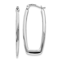 Thumbnail for 14k White Gold Polished 2.25mm Rectangle Hoop Earrings