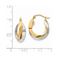 Thumbnail for 14k Two-tone Polished Knife-edge Double Hoop Earrings