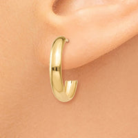 Thumbnail for 14k Polished 3.5mm J-Hoop Earrings