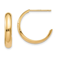 Thumbnail for 14k Polished 3.5mm J-Hoop Earrings