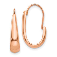 Thumbnail for 14k Rose Gold Polished Tapered J-Hoop Wire Earrings
