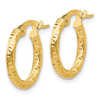 Thumbnail for 14K Polished and Textured Hoop Earrings