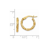 Thumbnail for 14K Polished and Textured Hoop Earrings