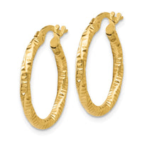 Thumbnail for 14K Polished and Textured Hoop Earrings