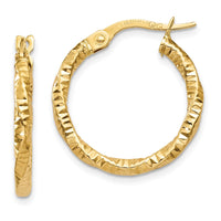 Thumbnail for 14K Polished and Textured Hoop Earrings