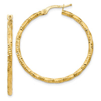 Thumbnail for 14K Polished and Textured Hoop Earrings