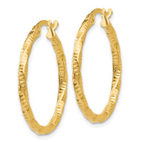 Thumbnail for 14K Polished and Textured Hoop Earrings