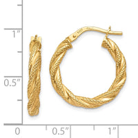 Thumbnail for 14K Twisted Textured Hoop Earrings