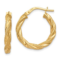 Thumbnail for 14K Twisted Textured Hoop Earrings