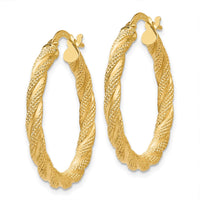 Thumbnail for 14K Twisted Textured Hoop Earrings