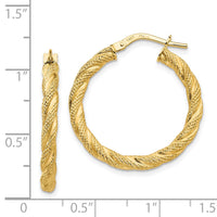 Thumbnail for 14K Twisted Textured Hoop Earrings
