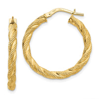 Thumbnail for 14K Twisted Textured Hoop Earrings