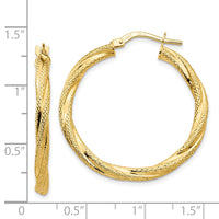 Thumbnail for 14K Twisted Textured Hoop Earrings