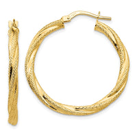 Thumbnail for 14K Twisted Textured Hoop Earrings