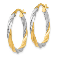 Thumbnail for 14K & Rhodium Twisted Hoop Earrings