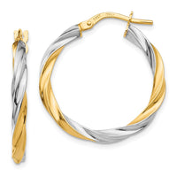 Thumbnail for 14K & Rhodium Twisted Hoop Earrings