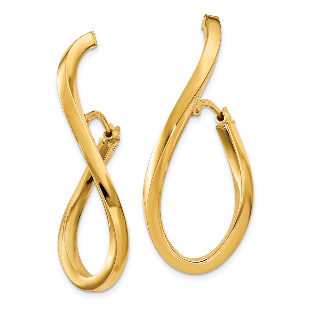 14K Polished Oval Post Earrings
