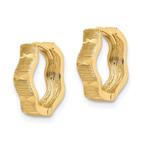 Thumbnail for 14K D/C and Textured Wave Hoop Earrings
