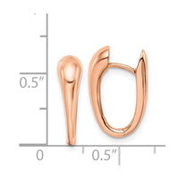 Thumbnail for 14K Rose Gold Polished Hinged Hoop Earrings
