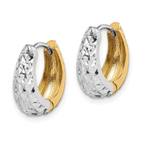 Thumbnail for 14K Two-tone Textured Hoop Earrings