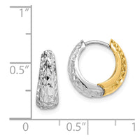 Thumbnail for 14K Two-tone Textured Hoop Earrings