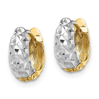 Thumbnail for 14K Two-tone Textured Hoop Earrings