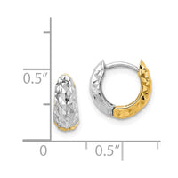 Thumbnail for 14K Two-tone Textured Hoop Earrings