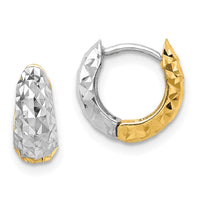 Thumbnail for 14K Two-tone Textured Hoop Earrings