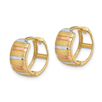 Thumbnail for 14K with White & Rose Rhodium Hoop Earrings