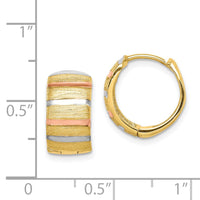 Thumbnail for 14K with White & Rose Rhodium Hoop Earrings