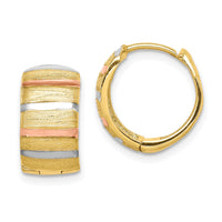 Thumbnail for 14K with White & Rose Rhodium Hoop Earrings