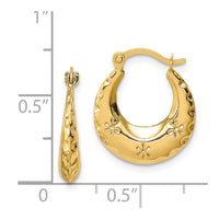 Thumbnail for 14k Textured Stamped Hoop Earrings