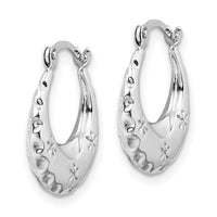 Thumbnail for 14k Textured Stamped Hoop Earrings