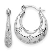Thumbnail for 14k Textured Stamped Hoop Earrings