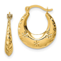 Thumbnail for 14k Textured Stamped Hoop Earrings