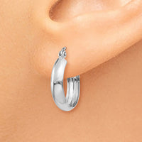 Thumbnail for 14k White Gold Polished 3.5mm Hoop Earrings