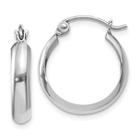 Thumbnail for 14k White Gold Polished 3.5mm Hoop Earrings