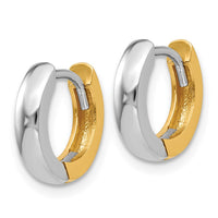 Thumbnail for 14k Two-tone 2.5mm Round Hinged Hoop Earrings