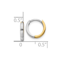 Thumbnail for 14k Two-tone 1.75mm Round Hinged Hoop Earrings