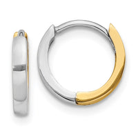 Thumbnail for 14k Two-tone 1.75mm Round Hinged Hoop Earrings