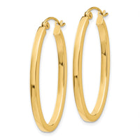 Thumbnail for 14k 2mm Oval Hoop Earrings
