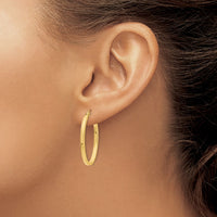 Thumbnail for 14k 2mm Oval Hoop Earrings