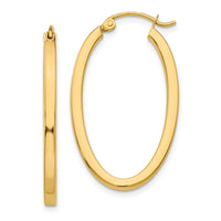 Thumbnail for 14k 2mm Oval Hoop Earrings