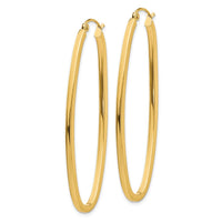Thumbnail for 14k 2mm Large Oval Hoop Earrings