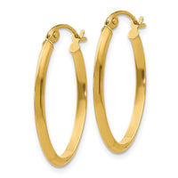 Thumbnail for 14k 2mm Oval Hoop Earrings