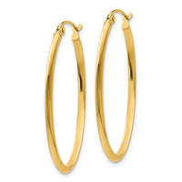 Thumbnail for 14k 2mm Oval Hoop Earrings