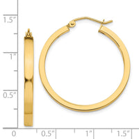 Thumbnail for 14k 2x3mm Square Tube Hoops