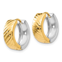 Thumbnail for 14k Two-tone Textured Hoop Earrings